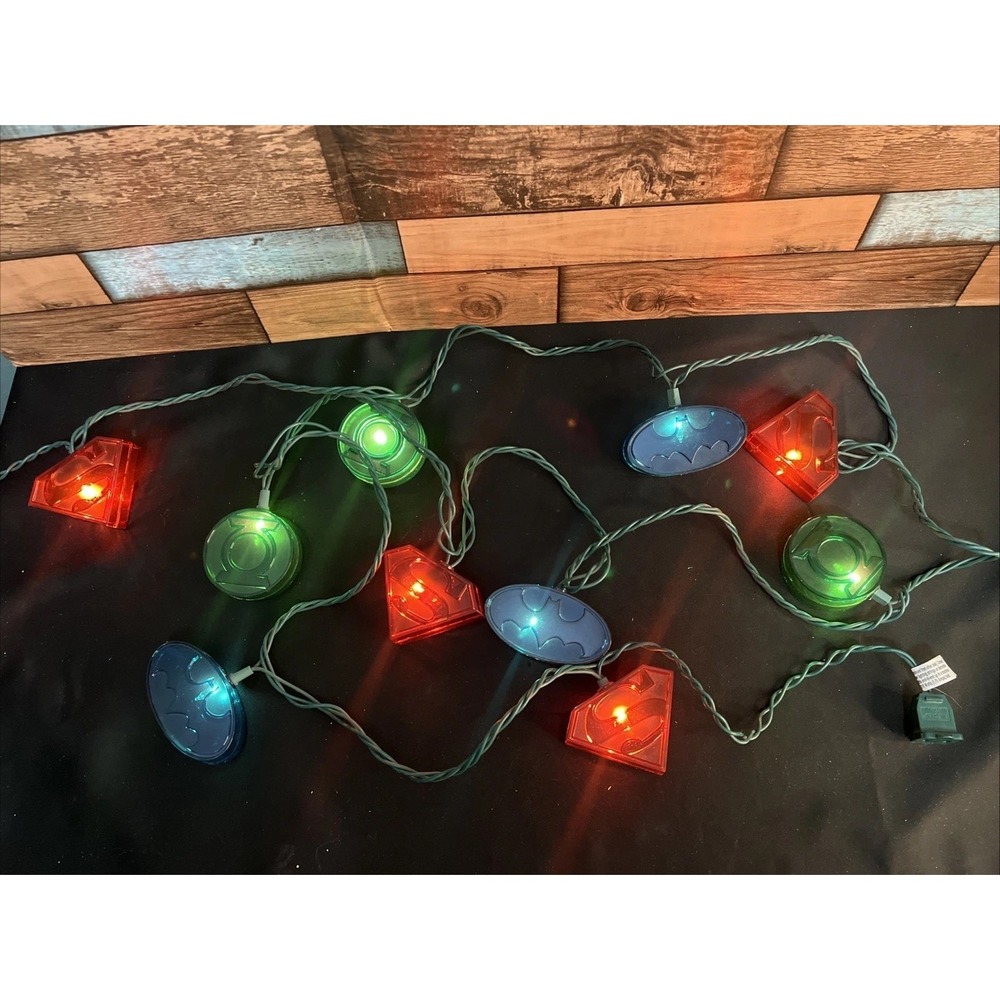 Justice League 10‎ Count String  Lights Green Lantern Batman  Superman Christmas